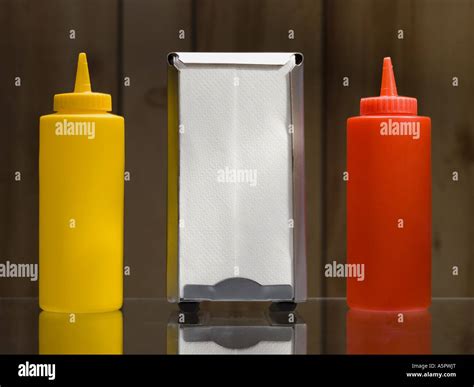 Mustard Ketchup Dispenser Dispensers Hi Res Stock Photography And