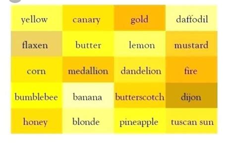 What Are The Different Shades Of Yellow Quora
