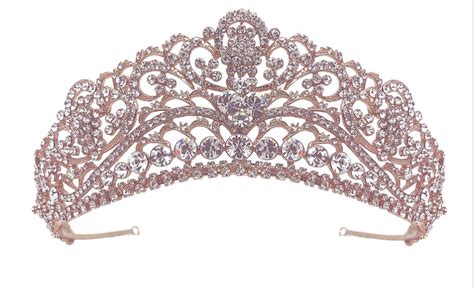 Rose Gold Silver Or Gold Rhinestone Wedding And Quinceanera Tiara