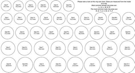 Mens Ring Size Chart Printable That Are Geeky Derrick Website 18