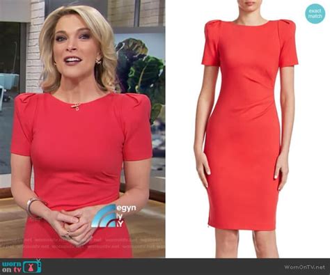 Wornontv Megyns Red Puff Shoulder Sheath Dress On Megyn Kelly Today