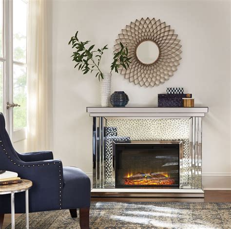 Krystal Mirrored Fireplace Mattress Furniture Fireplace Fireplace