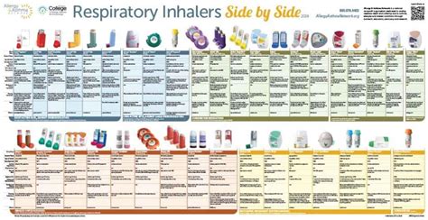 Respiratory Inhalers At A Glance And Other Posters In Our Online Store Allergy And Asthma Network