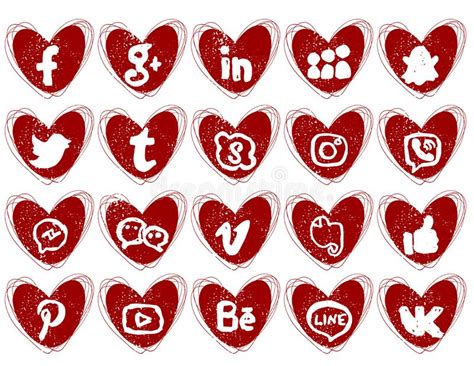 Collection Of Popular Social Media Icons Editorial Image Illustration