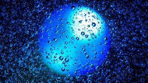 Wallpaper Drops Bubbles Round Blue Hd Widescreen High Definition