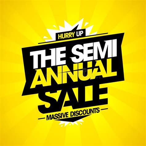 Semi Annual Sale Massive Discounts Banner Design Stock Vector