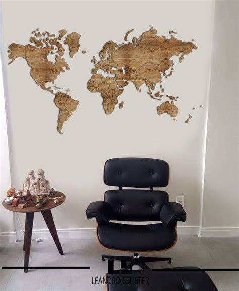 Dê um toque super especial na decoração do seu ambiente com este lindo quadro mapa mundi estilo madeira mosaico. Mapa Decorativo MDF Madeira - Decorativos - Mapas em MDF - Mapas