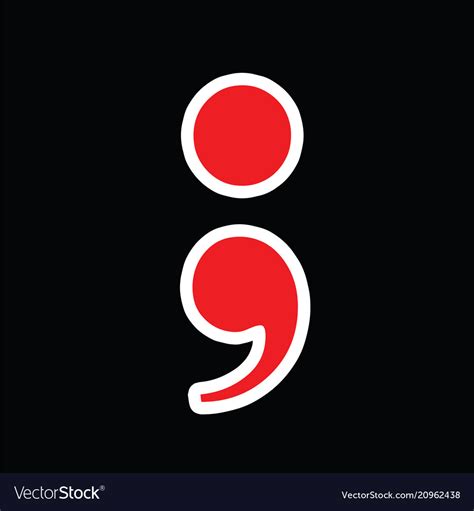 Red Semicolon Greek Question Mark Royalty Free Vector