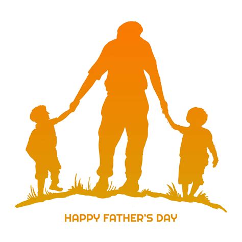 Happy Fathers Day With Dad And Children Silhouette 1226031 Vector Art