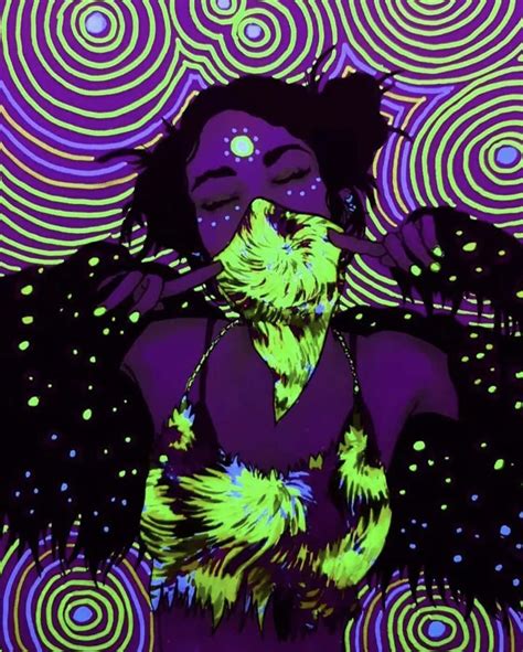Download Trippy Aesthetic Baddie Girl With Neon Mask Wallpaper