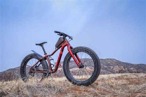 Fat Bike On Canyon Trail With Snow Stock Image Image Of Sport Space