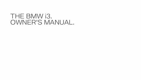 BMW i3 Owners Manual