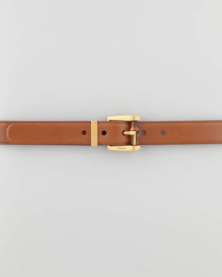 Gucci Bamboo Buckle Leather Belt Beige