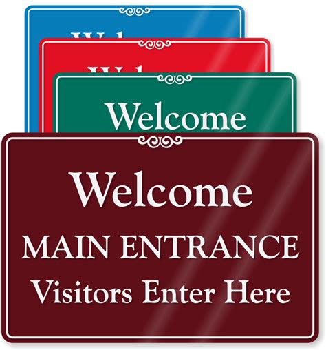 Entrance Door Signs And Labels Engraved Entrance Signs