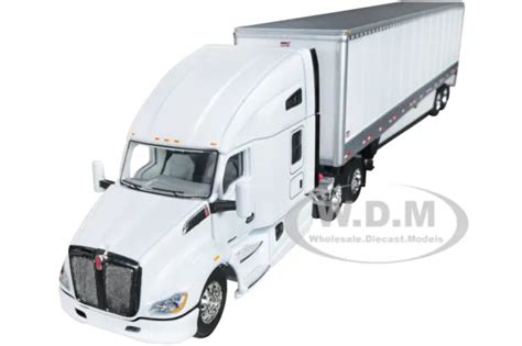 Kenworth T680 Sleeper Cab And Dry Goods Trailer White 164 Dcpfirst Gear