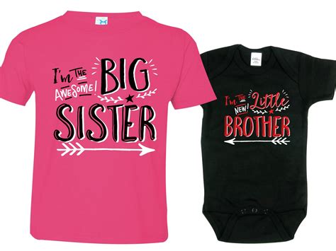 Big Sister Little Brother Shirts Set Of 2 Sibling T Shirt Or