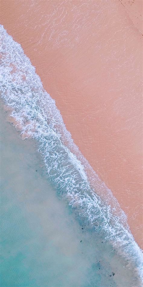 Download Nature Soft Sea Waves Aerial View Beach 1080x2160