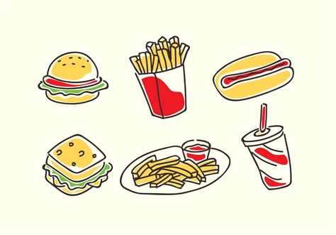 Fast Food Cartoon Vector Download Free Vector Art Stock Graphics