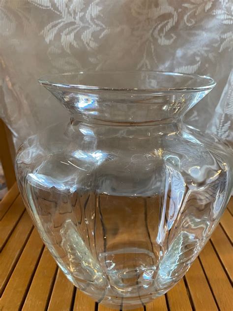 Vintage Pier 1 Imports Heavy Beveled Clear Glass Bouquet Vase Etsy In