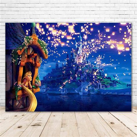 Buy Youran Rapunzel Birthday Background 7x5ft Glitter Lantern Island