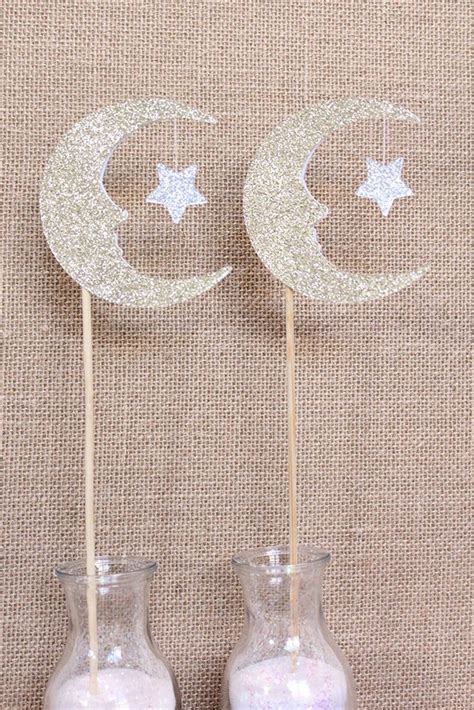 Moon And Star Centerpiece Sticks Love You To The Moon And Etsy In