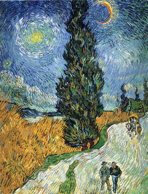 Road with Cypresses, 1890 - Vincent van Gogh - WikiArt.org