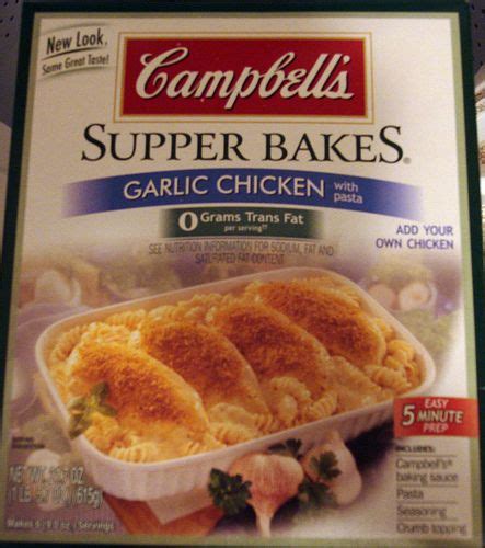 Cooking Blog Review Campbells Supper Bakes Garlic Chicken With Pasta Baked Garlic
