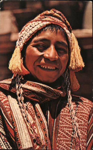 Native In Sunday Dress P Sac Peru Postcard