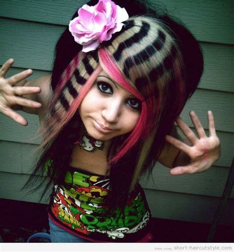 Striped Hair Extensions Pink Face Framing Color Thick Hair Funky
