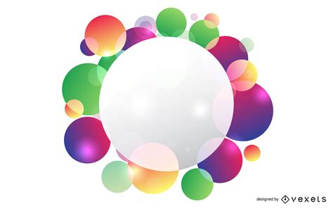 Splashed Colorful Bubbles Circle Banner Vector Download