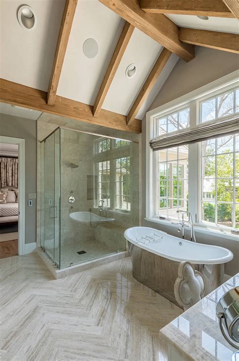 Such a ceiling can be called universal, however, when installing in bathrooms, additional coverage is. Stone Home with Transitional French Country Interiors ...