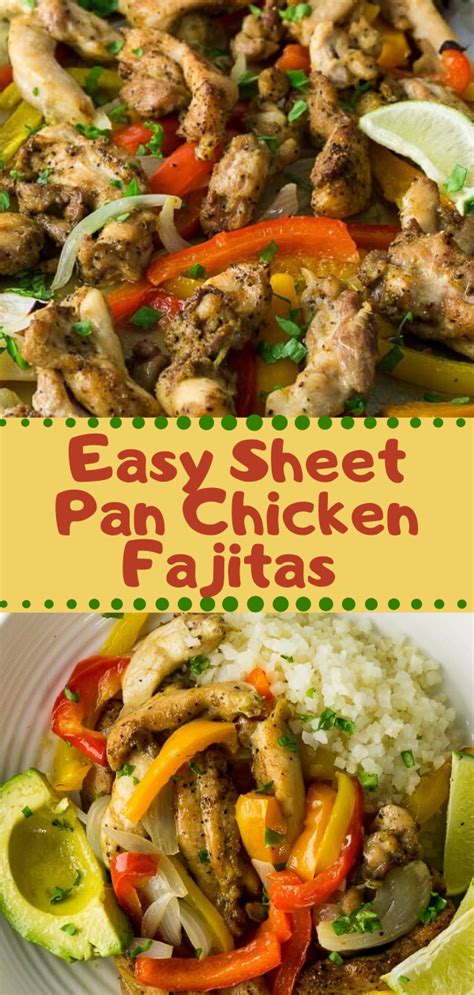 Keto Dinner Easy Sheet Pan Chicken Fajitas Delicious Pin It