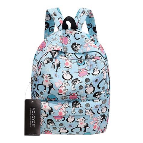 25 cute backpacks that will totally *make* your outfit. Women Cute Cat Printing Canvas Backpacks School Backpack for Teenagers Girls Rucksack Mochila ...
