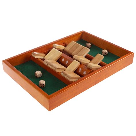 shut the box game classic 9 number wooden set with dice included by hey play
