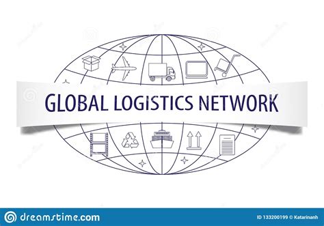 Global Logistics Network Concept Globe And Logistics Vector Icons Set