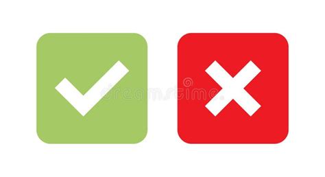 Correct And Wrong Symbol Icon Vector Check Mark And Cross Mark Images