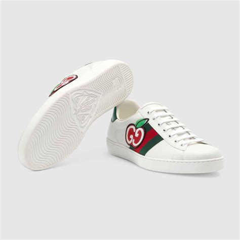 Gucci Mens Ace Sneaker With Gg Apple Sole Station