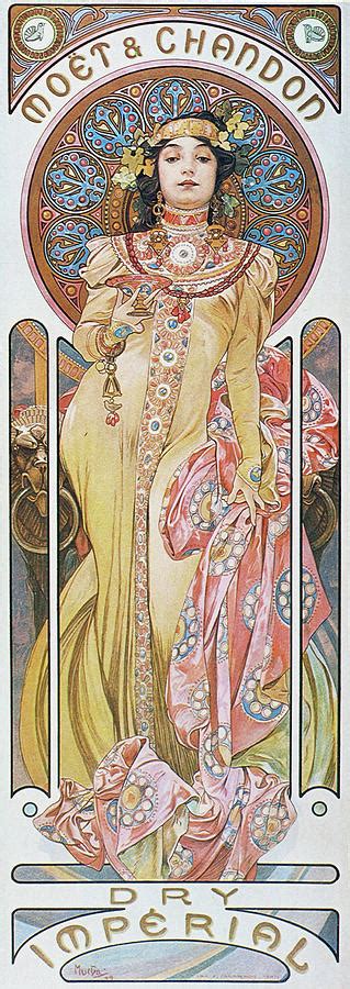 Moet Chandon Dry Imperial Painting By Alphonse Mucha Pixels