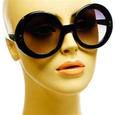 Celebrity Inspired Womens Retro Style Oversized Large Round Sunglasses Black Ebay