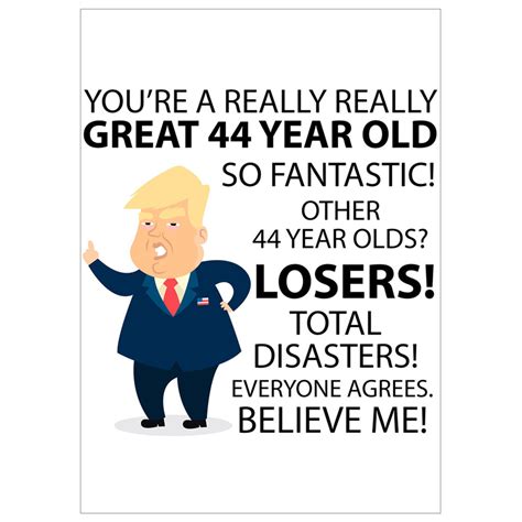 Funny 44th Birthday Card Trump Birthday Card For 44 Year Old Etsy