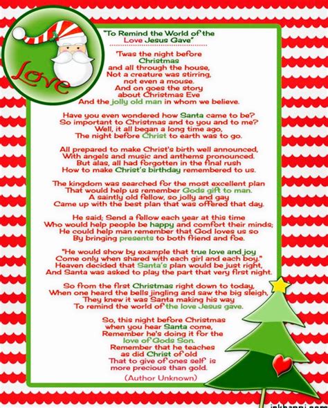 Twas The Night Before Christmas Poem Short Version