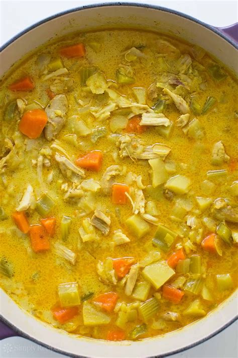 This dish is typically served with steamed white rice. Chicken Mulligatawny Soup Recipe | SimplyRecipes.com ...