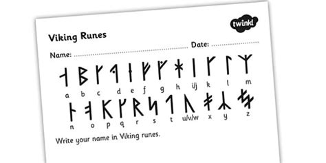 Write Your Name In Viking Runes Worksheet Viking Runes