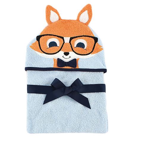 Hooded bath towel baby towel embroidered children's towel with name name dog husky fox personalized. BabyVision® Luvable Friends® Nerd Fox Hooded Towel in Blue ...