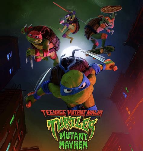 Michelangelo Raphael Leonardo And Donatello Teenage Mutant Ninja Turtles Mutant Mayhem