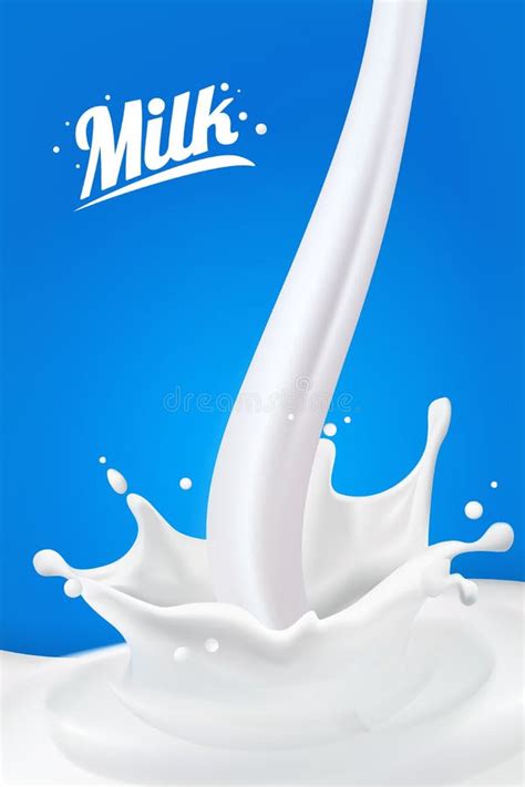 Milk Splash 3dabstract Realistic Milk Drop With Splashes Isolated On