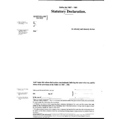 Statutory Declaration Forms Qldcommonwealth Skout Office Supplies