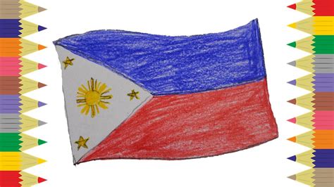 How To Draw Flag Of Philippine Step By Step Drawing For Beginners