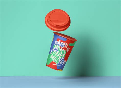 floating paper coffee cup mockup psd good mockups
