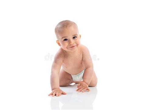 Funny Smiling Baby Crawling Stock Photo Image Of Cute People 56551858